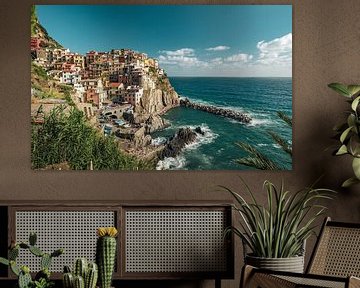 Panorama Manarola, Cinque Terre van Sidney van den Boogaard