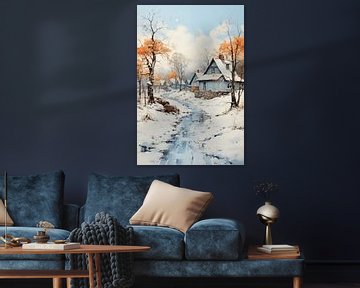 Winters Blauw Sereniteit van Evan's Art