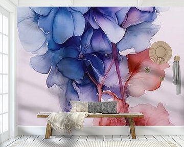 doorschijnende bloemen abstract van Virgil Quinn - Decorative Arts