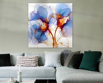 doorschijnende bloemen abstract van Virgil Quinn - Decorative Arts