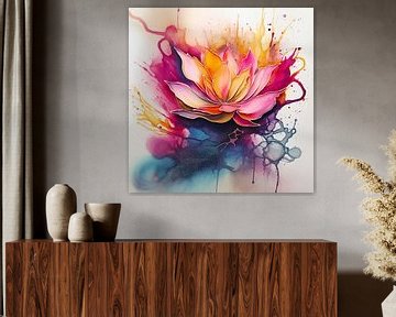 abstrakte Aquarellblume von Virgil Quinn - Decorative Arts