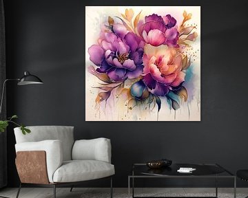 fleurs aquarelles sur Virgil Quinn - Decorative Arts