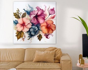 fleurs aquarelles sur Virgil Quinn - Decorative Arts