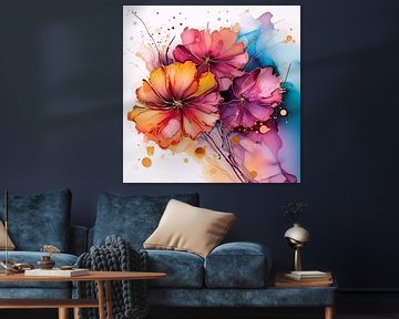 bloemen abstract van Virgil Quinn - Decorative Arts