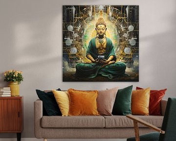 cyber buddha von Virgil Quinn - Decorative Arts