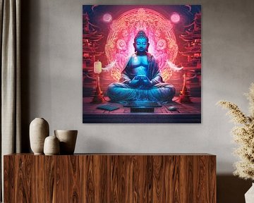 blue buddha by Virgil Quinn - Decorative Arts