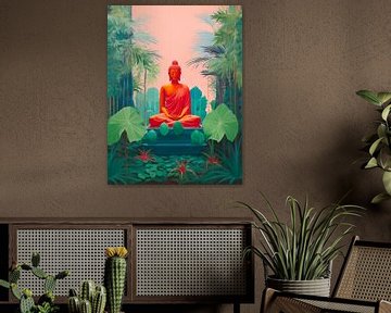 red buddha by Virgil Quinn - Decorative Arts