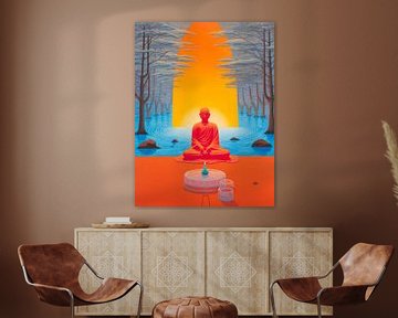 red buddha by Virgil Quinn - Decorative Arts