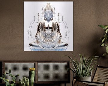 silver buddha by Virgil Quinn - Decorative Arts