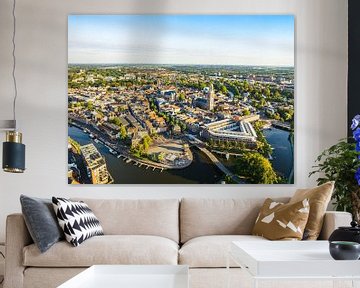 Zwolle city aerial view during a summer sunset by Sjoerd van der Wal Photography