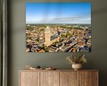 Zwolle city aerial view during a summer sunset by Sjoerd van der Wal Photography