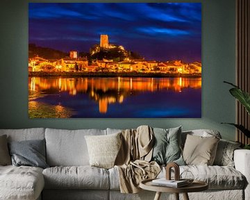 Beautiful shot of the small medieval village of Gruissan in southern France at the blue hour by Photo Art Thomas Klee