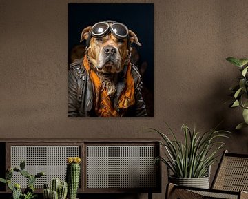 Cooler Rocker Hund von Melanie Viola