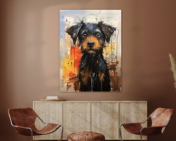Hond sketch schilderij van PixelPrestige