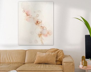 Modern en abstract in roze en goud van Studio Allee