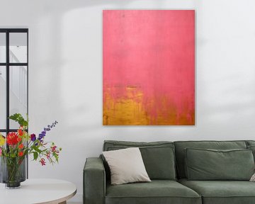 Modern en abstract in roze en goud van Studio Allee