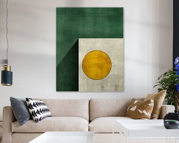 Modern en abstract in groen en goud van Studio Allee