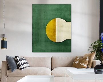 Modern en abstract in groen en goud van Studio Allee