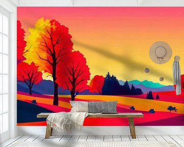 Herbst Bild mit Landschaft