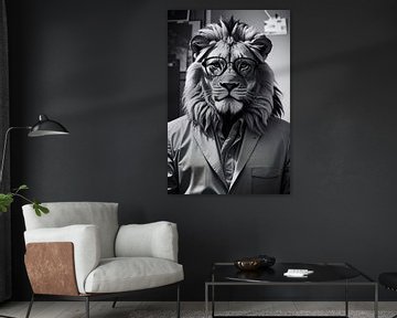 Leeuwen zwart-wit cool van Ayyen Khusna