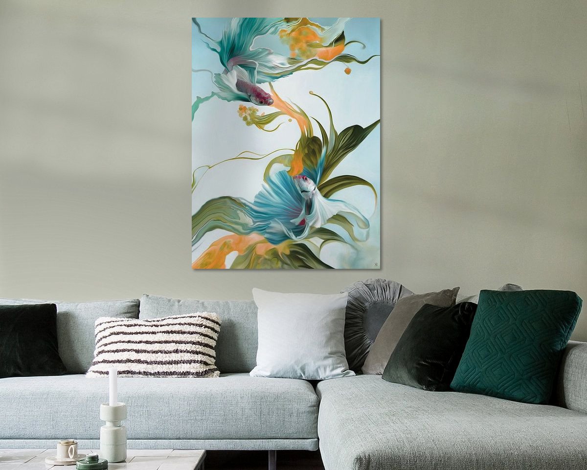 Voorbeeld van het werk in een kamer