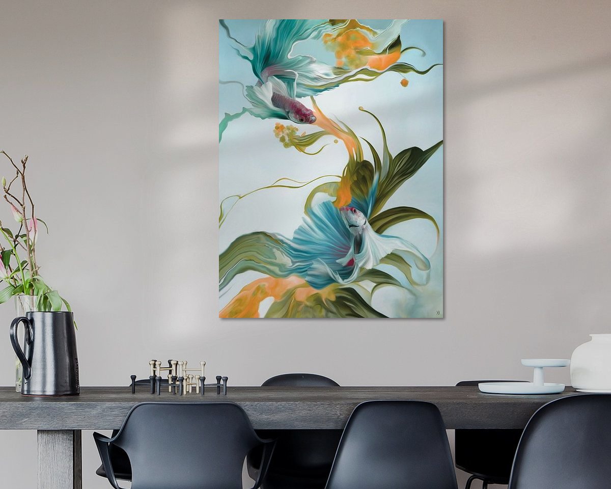 Voorbeeld van het werk in een kamer