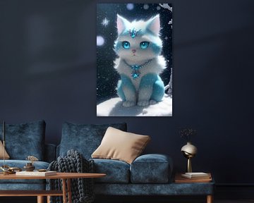 Kleine Schneekatze von H.Remerie Fotografie und digitale Kunst