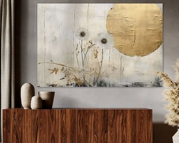 Landschap met gouden accenten in collage stijl van Studio Allee