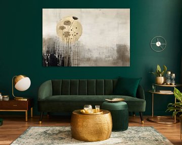 Landscape with gold accents in collage style by Studio Allee