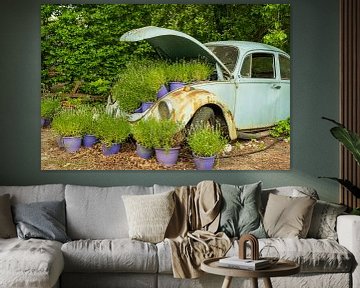 VW Kever en lavendel van Willem Laros | Reis- en landschapsfotografie