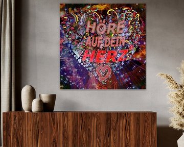 Luister naar je HART: Inspirerende canvasprint voor thuis van ADLER & Co / Caj Kessler
