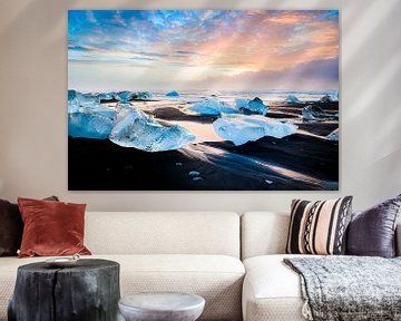 Ice on the beach, winter in Iceland by Sascha Kilmer