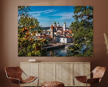 Vue de Passau 3 de 3 | Altstadt | Danube | Bavière | Allemagne | photoprint sur Rebecca van der Schaft