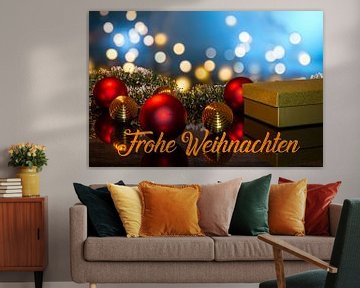 Christmas card with Christmas greetings and Christmas decoration by Udo Herrmann