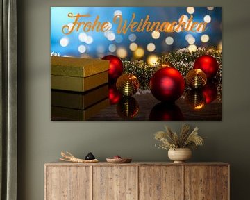 Christmas card with Christmas greetings and Christmas decoration by Udo Herrmann