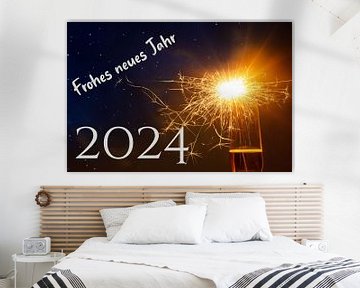 New Year's greetings 2024: Greeting card for New Year's Eve in German by Udo Herrmann