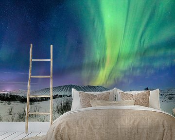 Aurora Borealis over Hverfjall in Northeast Iceland by Sascha Kilmer