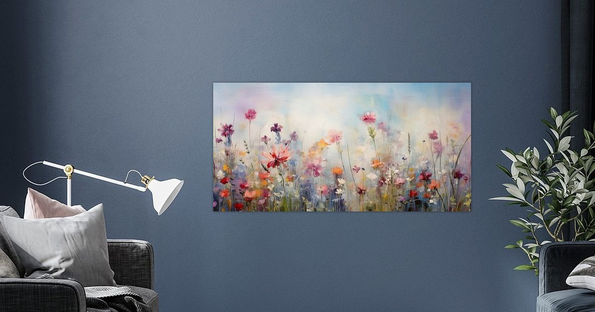 Canvas schilderij Boeket gedroogde bloemen - Treechild - Panorama