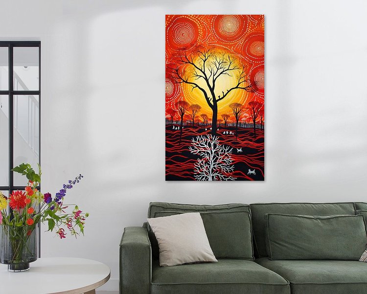 Voorbeeld van het werk in een kamer