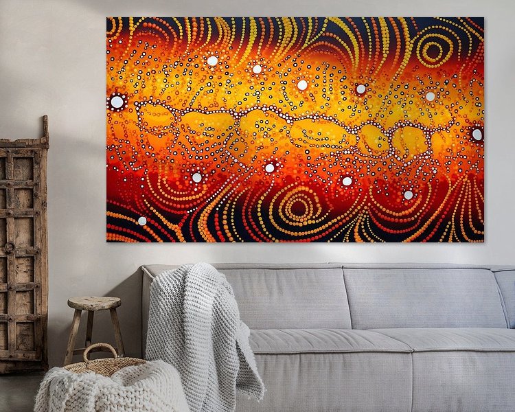Voorbeeld van het werk in een kamer