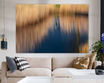 Goose among the reeds. by Franke de Jong