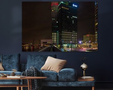 Rotterdam Maastoren nightview van Marco Faasse