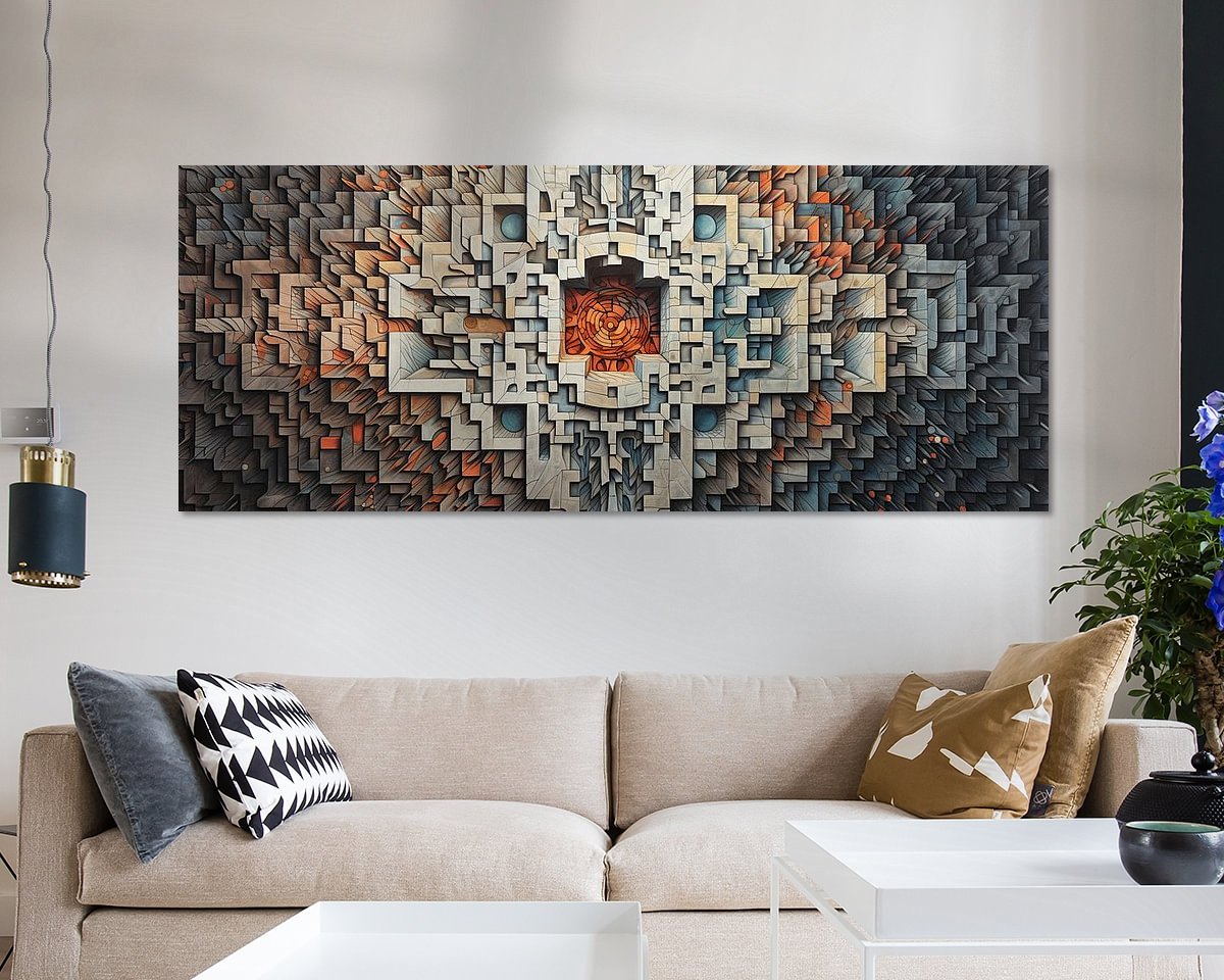 Voorbeeld van het werk in een kamer