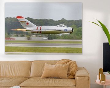 Mikoyan-Gurevich Mig-17F Fresco with afterburner. by Jaap van den Berg