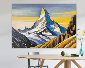 Matterhorn in Art Deco stijl van Kees van den Burg