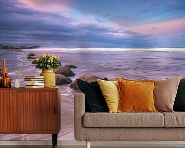 New Zealand Moeraki Boulder Beach by Jean Claude Castor