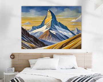Matterhorn in Art Deco stijl van Kees van den Burg