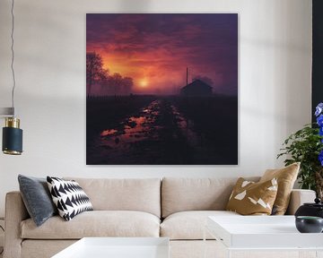 Zonsondergang van AI art Universe