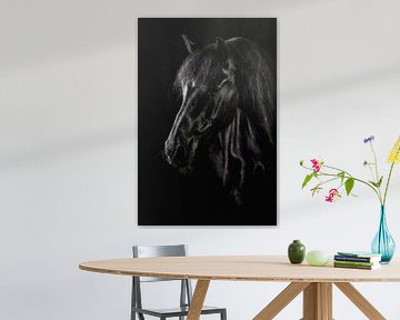 Blackfoto hoofd paard van Ellen Van Loon