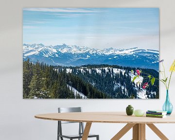 Wintry view in the distance of the Allgäu Alps and Kleinwalsertal Valley by Leo Schindzielorz